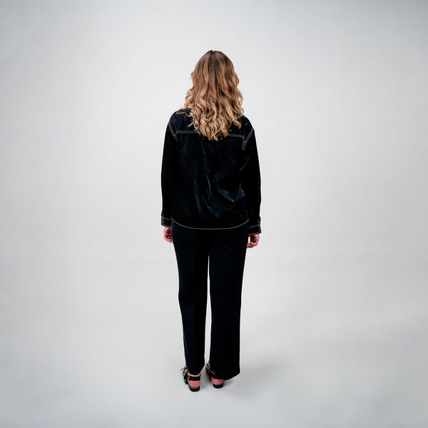 Cras - Bellshirt – Sort med kontrastsyninger - REUSERS