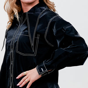 Cras - Bellshirt – Sort med kontrastsyninger - REUSERS