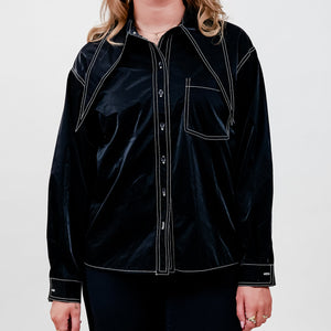 Cras - Bellshirt – Sort med kontrastsyninger - REUSERS