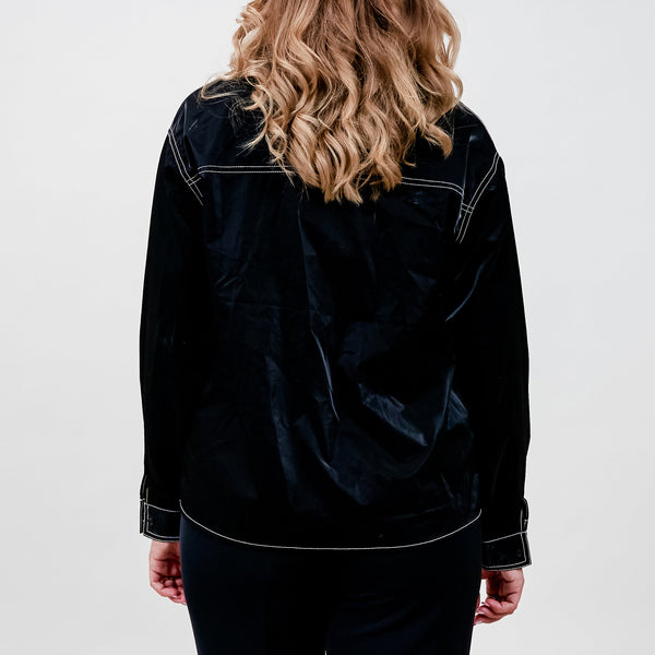 Cras - Bellshirt – Sort med kontrastsyninger - REUSERS