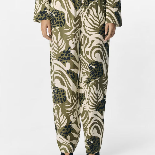 Object - Mella LO HW Pant – Grøn Print - REUSERS