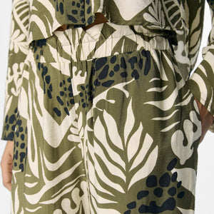 Object - Mella LO HW Pant – Grøn Print - REUSERS