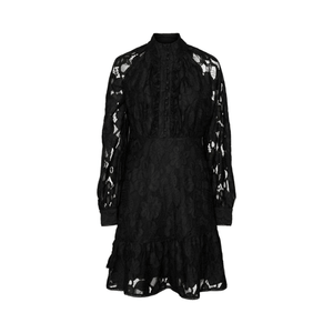 Y.A.S - Stilla LS Lace Dress – Sort Blondekjole - REUSERS
