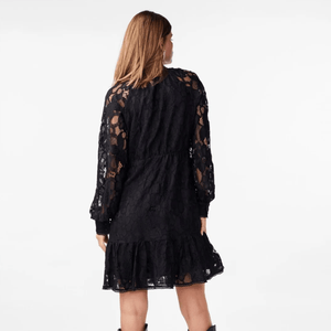 Y.A.S - Stilla LS Lace Dress – Sort Blondekjole - REUSERS