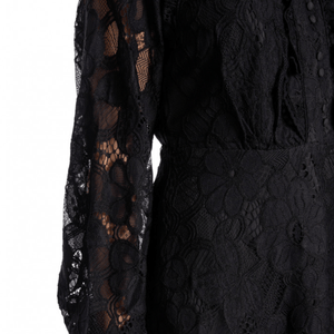 Y.A.S - Stilla LS Lace Dress – Sort Blondekjole - REUSERS