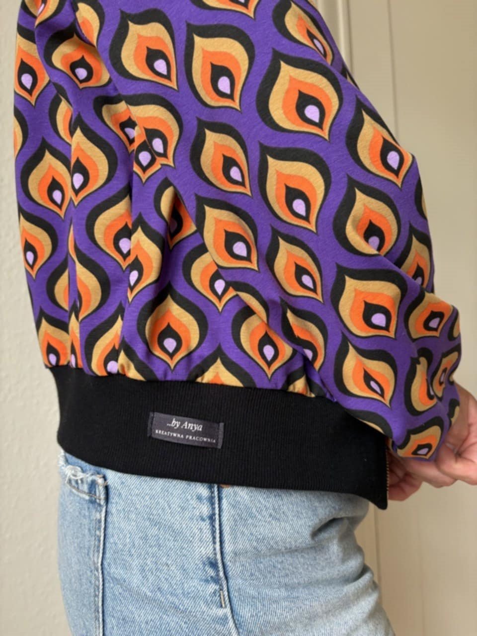 by Anya – Bomberjakke Lilla/Orange – Raglan & Lynlås (Str. S) - REUSERS