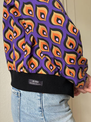 by Anya – Bomberjakke Lilla/Orange – Raglan & Lynlås (Str. S) - REUSERS