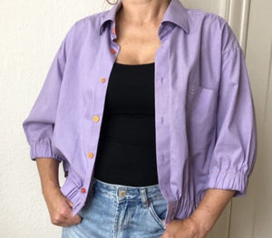 by Anya – Skjorte lilla elefant | Upcycled skjorte (S/M) - REUSERS
