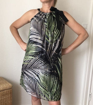 By Anya – Tunika Kjole med bladeprint – S - REUSERS