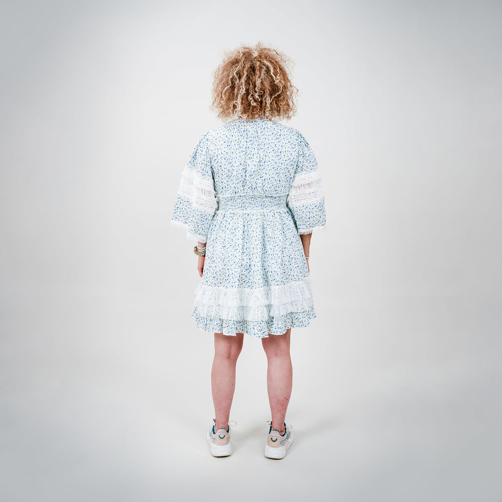 Cras - Edencras Dress Kort – Blue Flower - REUSERS