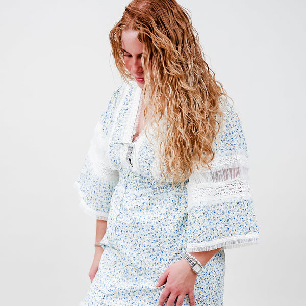 Cras - Edencras Dress Lang – Blue Flower - REUSERS