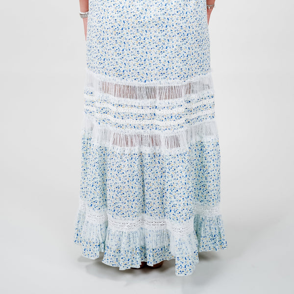 Cras - Edencras Dress Lang – Blue Flower - REUSERS