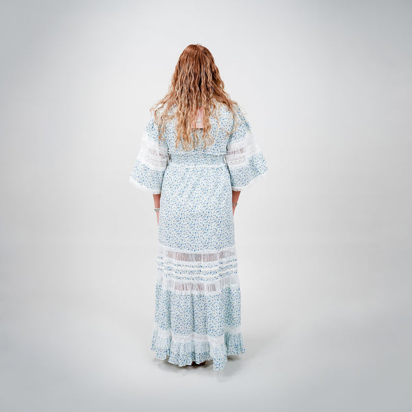 Cras - Edencras Dress Lang – Blue Flower - REUSERS