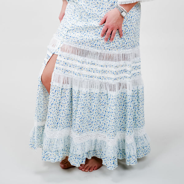 Cras - Edencras Dress Lang – Blue Flower - REUSERS