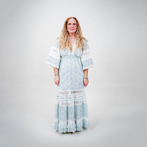 Cras - Edencras Dress Lang – Blue Flower - REUSERS