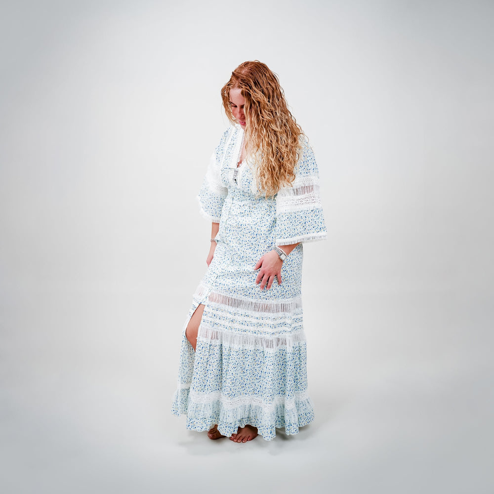 Cras - Edencras Dress Lang – Blue Flower - REUSERS