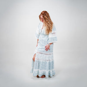 Cras - Edencras Dress Lang – Blue Flower - REUSERS