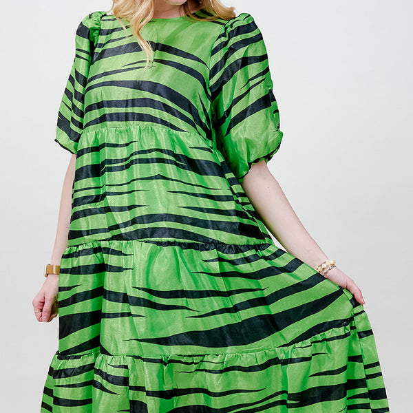 Cras - lili kjole tiger green - REUSERS