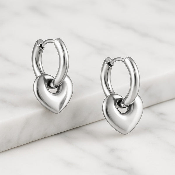 Naja Borre - Felicia Heart Earrings – Stål - REUSERS