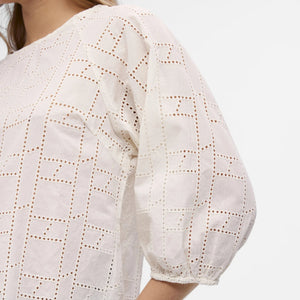 Object – Kendra 3/4 Bluse – Cloud Dancer - REUSERS