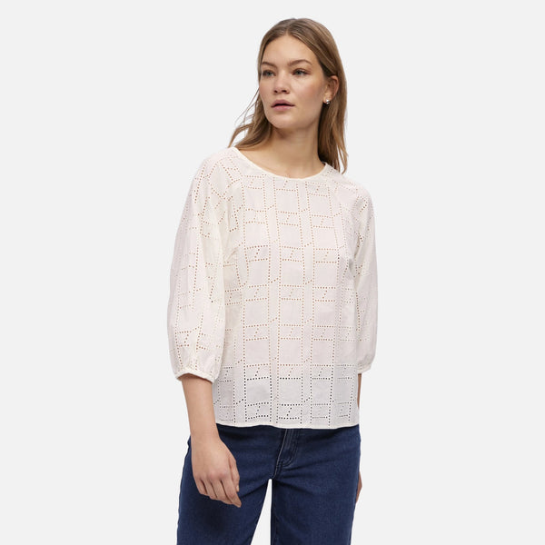 Object – Kendra 3/4 Bluse – Cloud Dancer - REUSERS