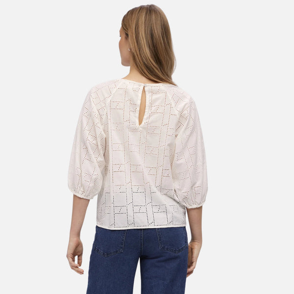 Object – Kendra 3/4 Bluse – Cloud Dancer - REUSERS