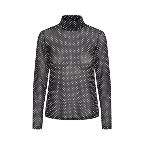 Pieces PCLINE LS high neck top Black/Hearts - REUSERS